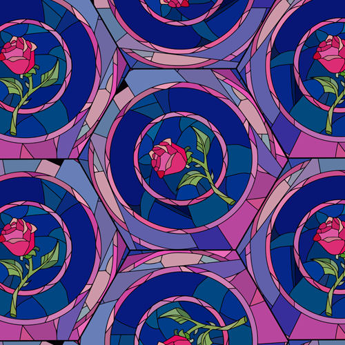 Stained Glass Rose Belle Princess Inspired