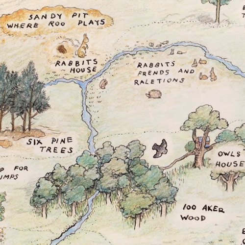 Hundred Acre Wood Map Winnie The Pooh Inspired