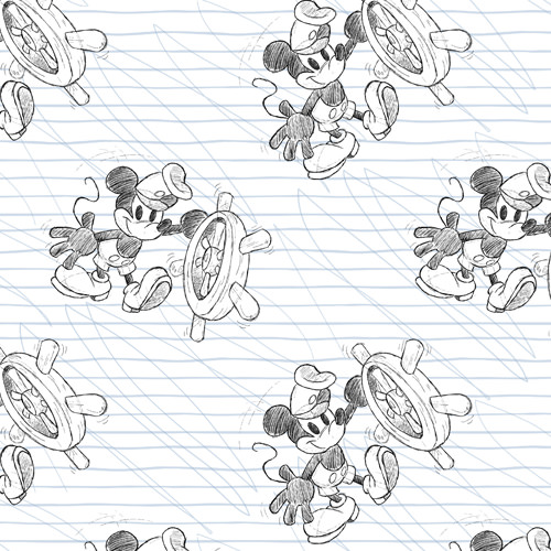 Sketch of Steamboat Mickey