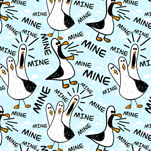 Mine Mine Mine Seagulls Pixar Inspired