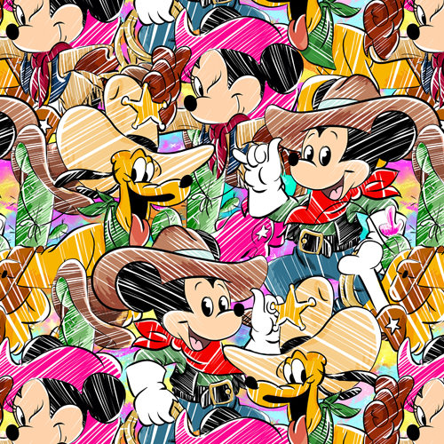 Frontier Cowboy Mickey & Friends Sketched