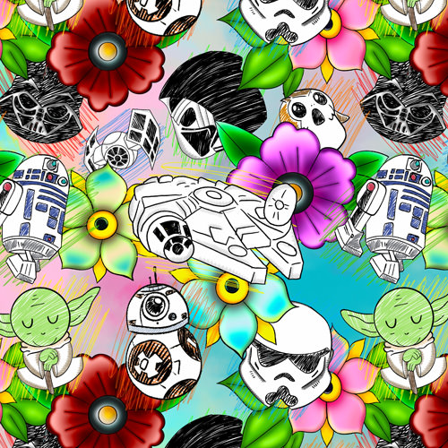 Sketched Floral Star Wars