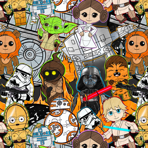 Sketched Cute Star Wars Characters