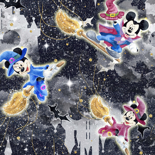 Watercolor Halloween Mickey & Minnie