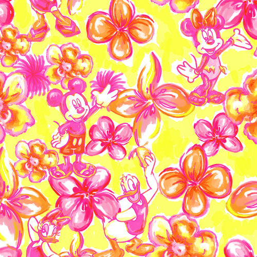 Neon Tropical Floral Mickey & Friends