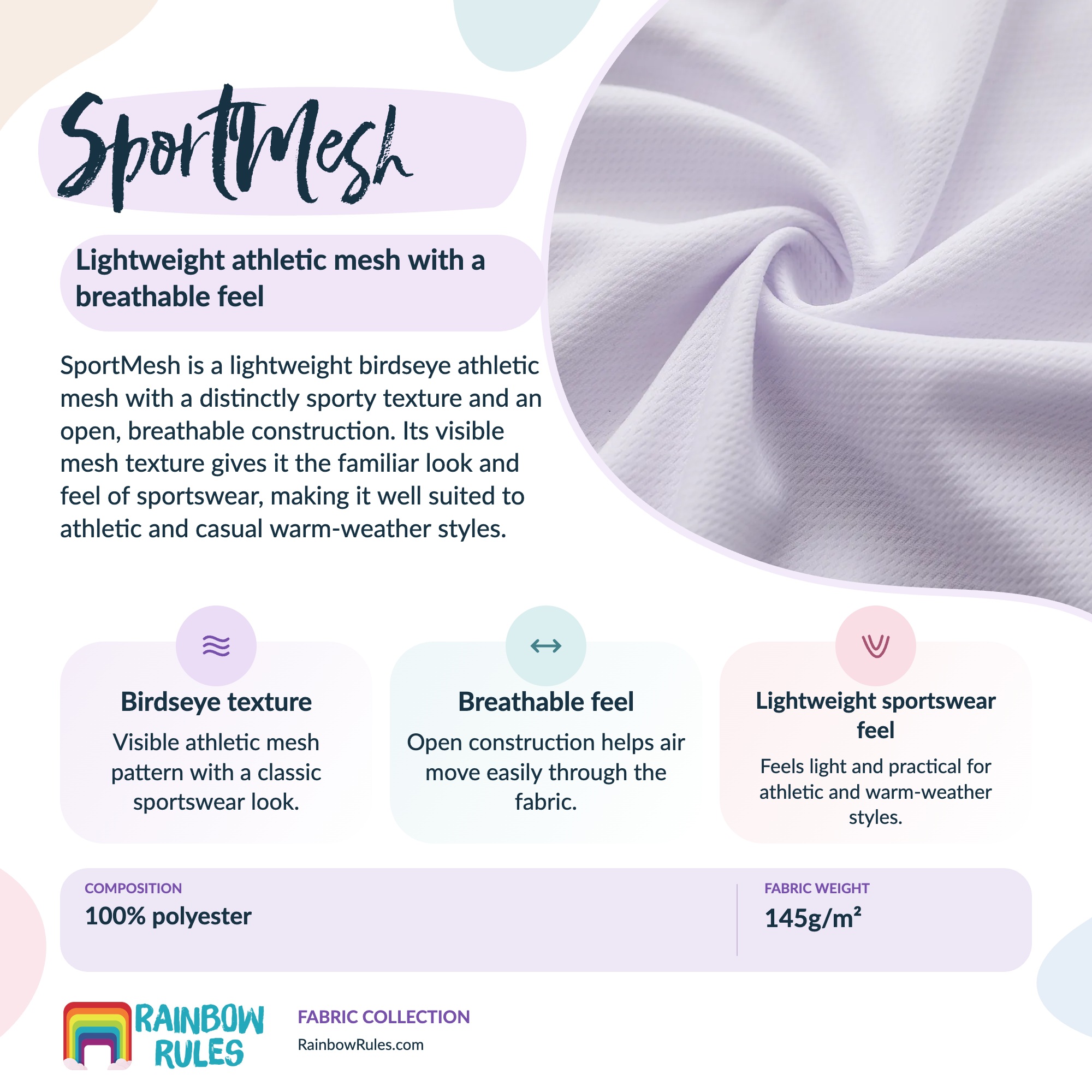 SportMesh fabric guide